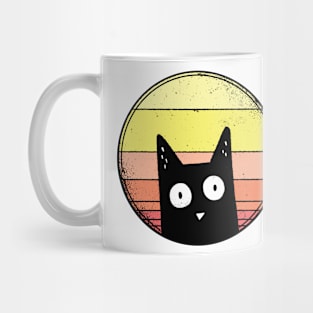 Black Cat Kitten Vintage Retro Aesthetic Vibes Animal Mug